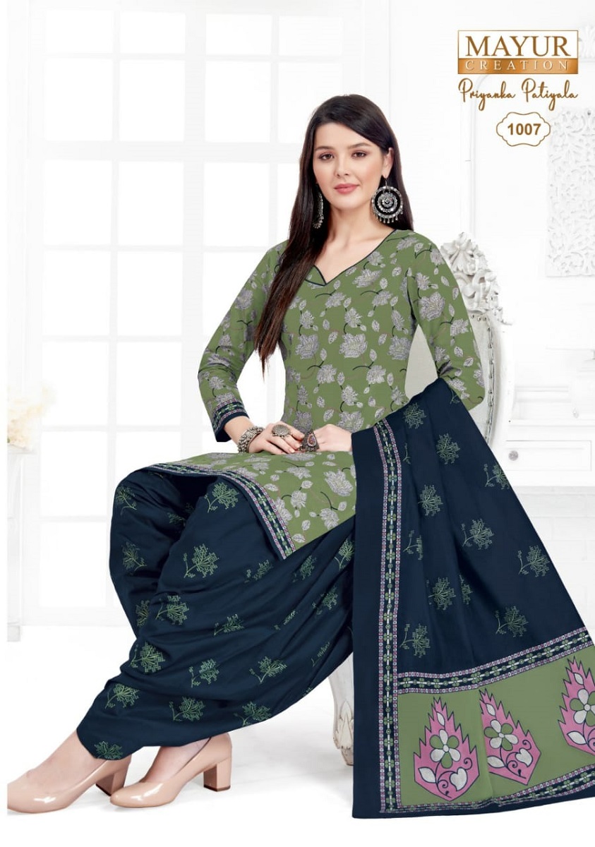 Mayur Priyanka Patiyala Vol-1 Wholesale Pure Cotton Printed Dress Material