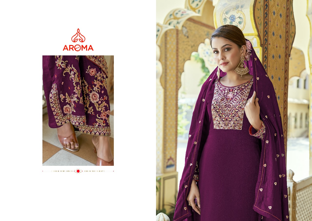 AROMA PRESENT LEELA PAKISTANI UNSTITCH KURTI PLAZO AND DUPATTA CATALOG