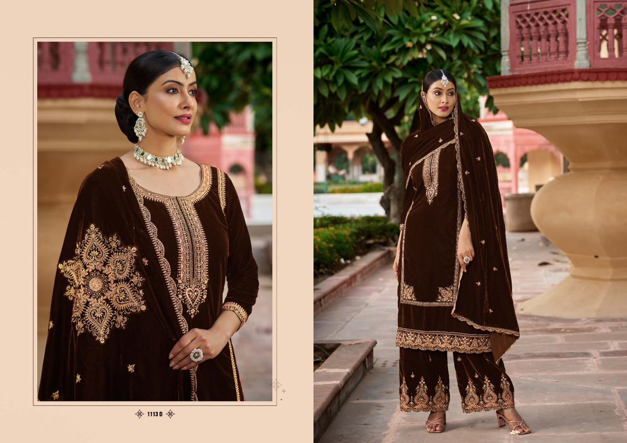 Sargam Inaya Wholesale 9000 Velvet With Embroidery Winter Suits