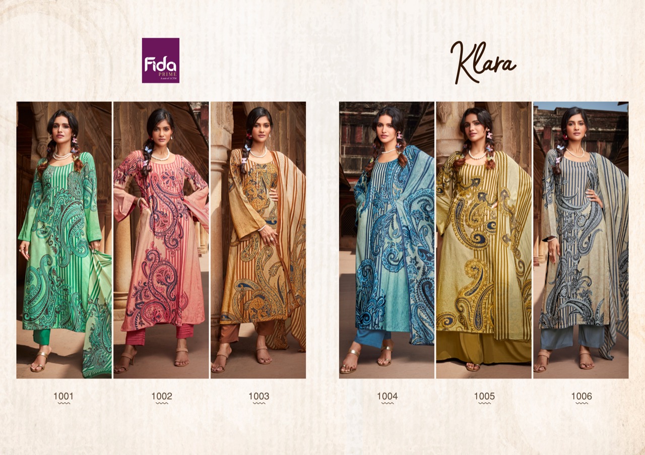 Fida Klara Wholesale Digital Silk And Wool Pashmina Winter Suits