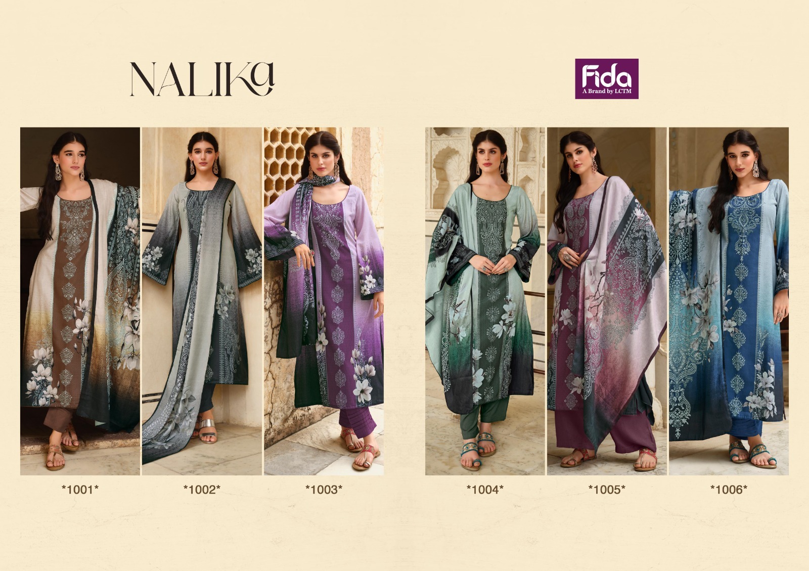 Fida Nalika Wholesale Kashmiri Wool Pashmina Winter Suits