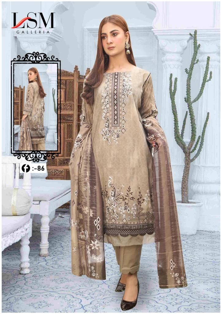 LSM GALLERIA PRESENT FIRDOUS QUEEN VOL 8 PAKISTANI EXCLUSIVE HEAVY LAWN SALWAR SUIT MATERIAL