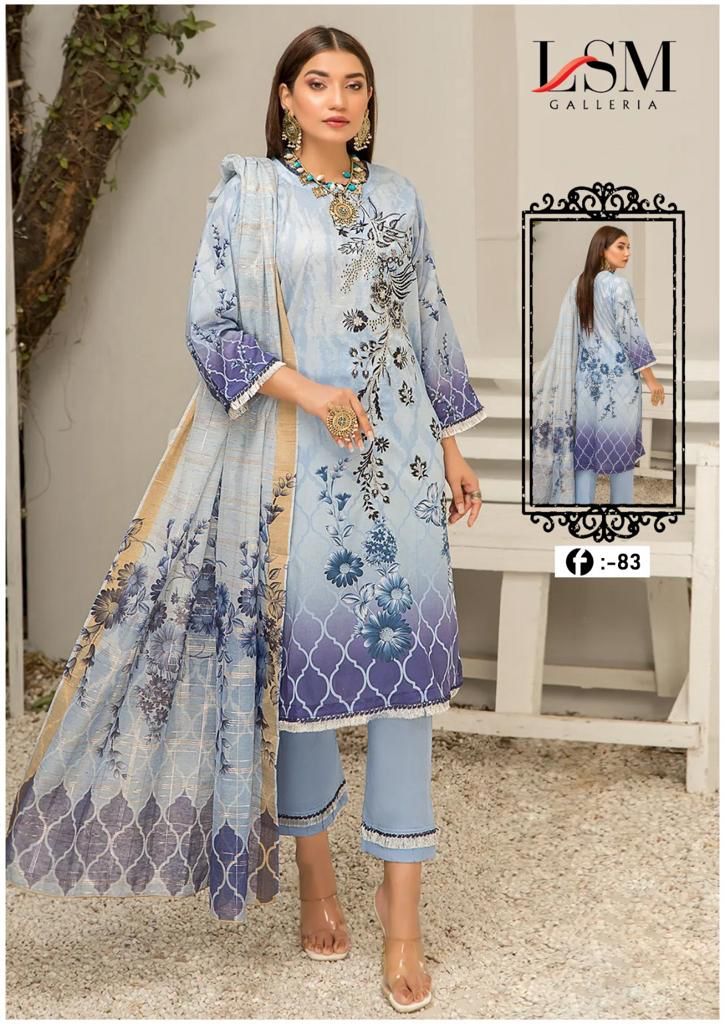 LSM GALLERIA PRESENT FIRDOUS QUEEN VOL 8 PAKISTANI EXCLUSIVE HEAVY LAWN SALWAR SUIT MATERIAL