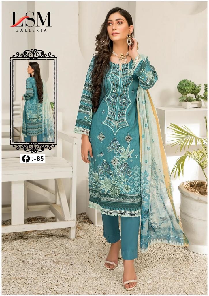 LSM GALLERIA PRESENT FIRDOUS QUEEN VOL 8 PAKISTANI EXCLUSIVE HEAVY LAWN SALWAR SUIT MATERIAL