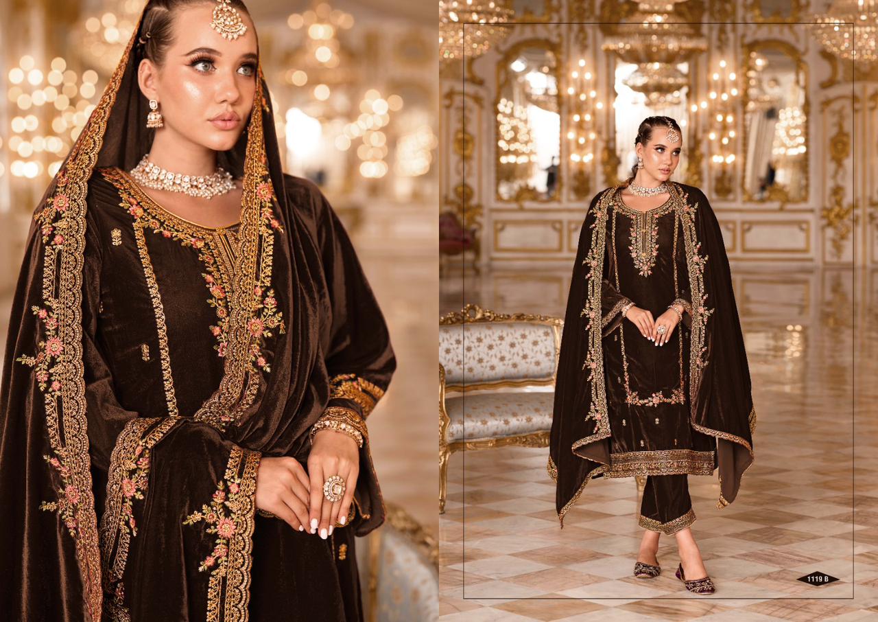Sargam Wahida Wholesale 9000 Velvet With Embroidery Winter Suits