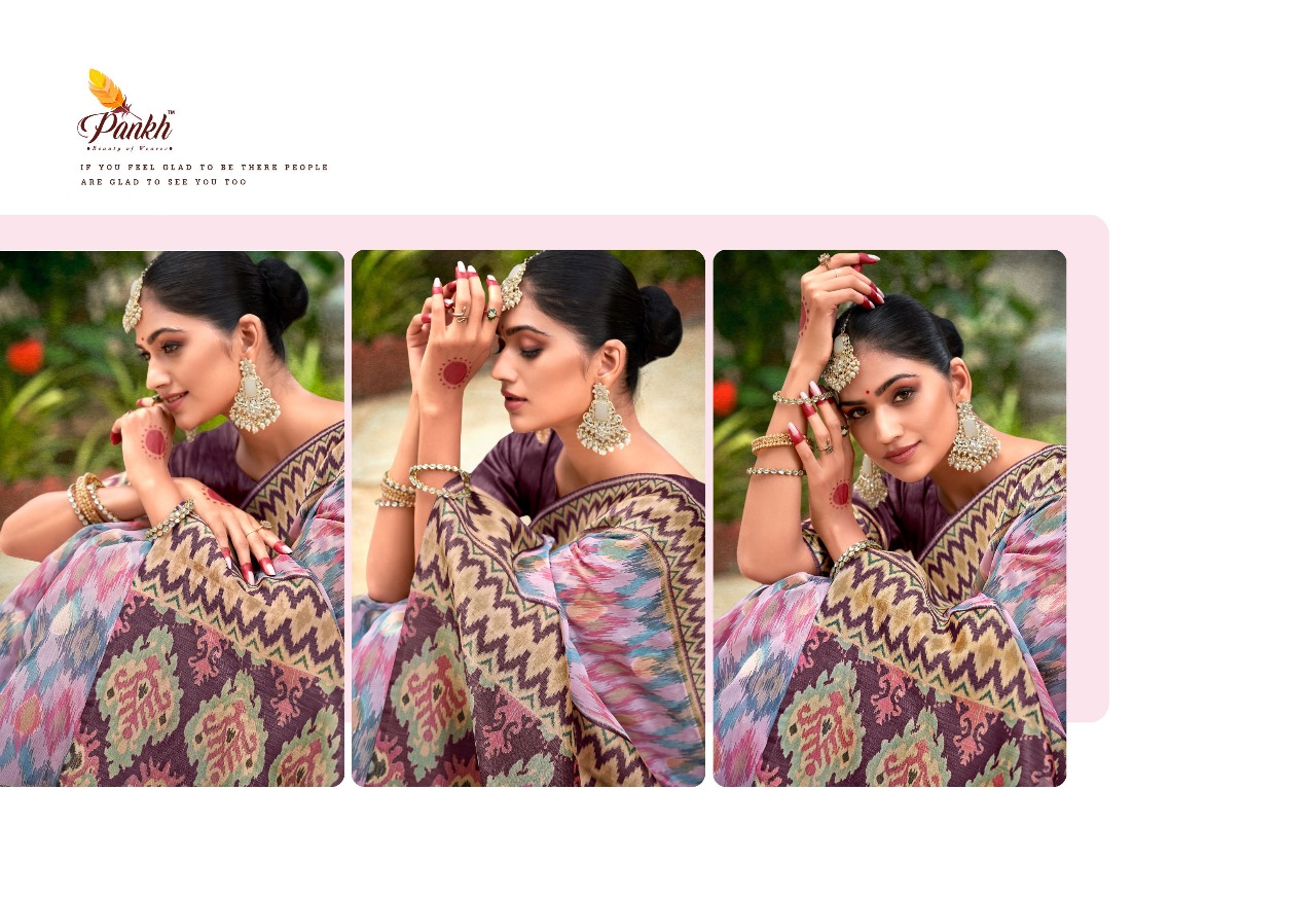 PANKH PRESENT RANGAT 7301-7307 PATOLA DIGITAL PRINT TISSUE ORGANZA SILK SAREE COLLECTION