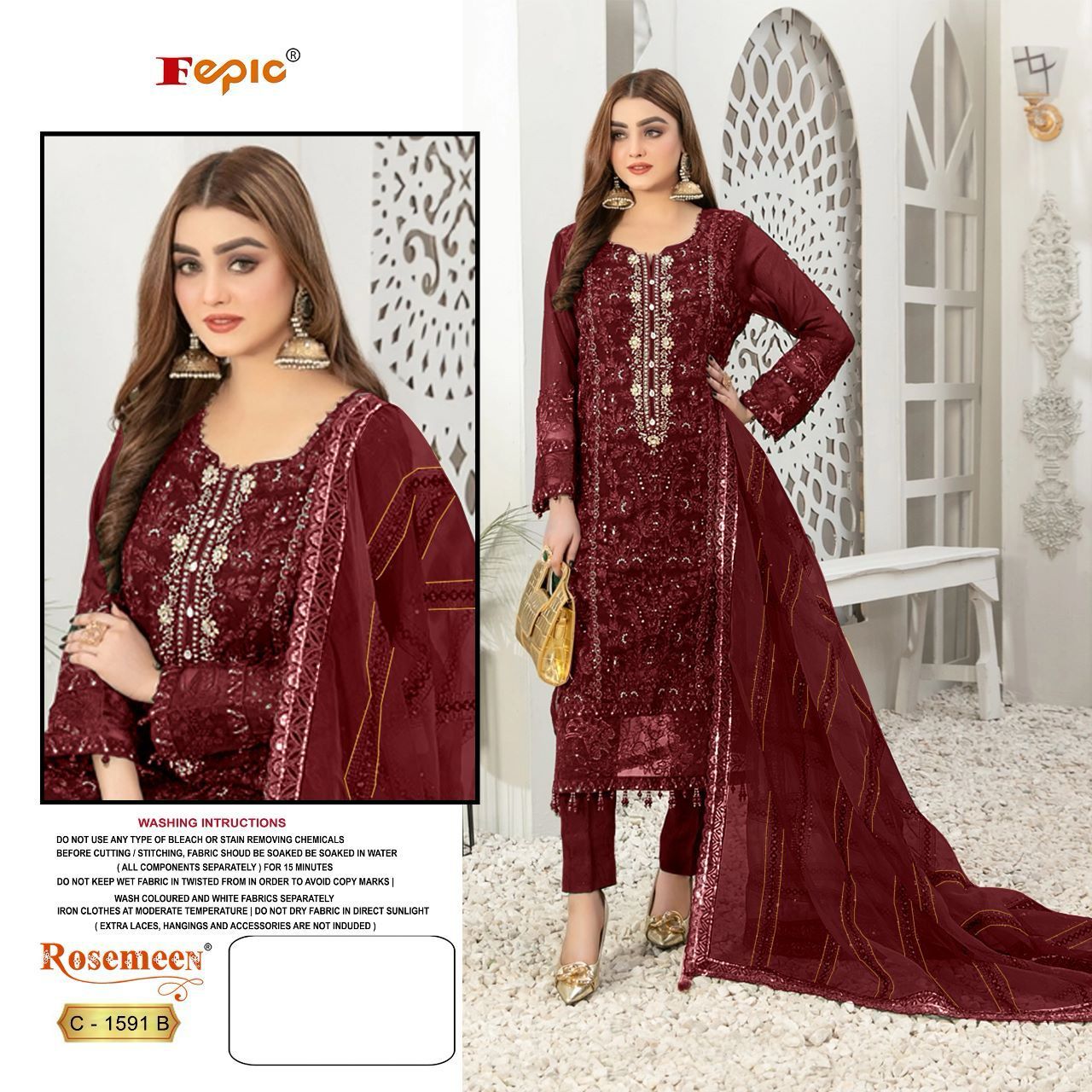 Fepic Rosemeen C-1591 Wholesale Pakistani Concept Pakistani Suits
