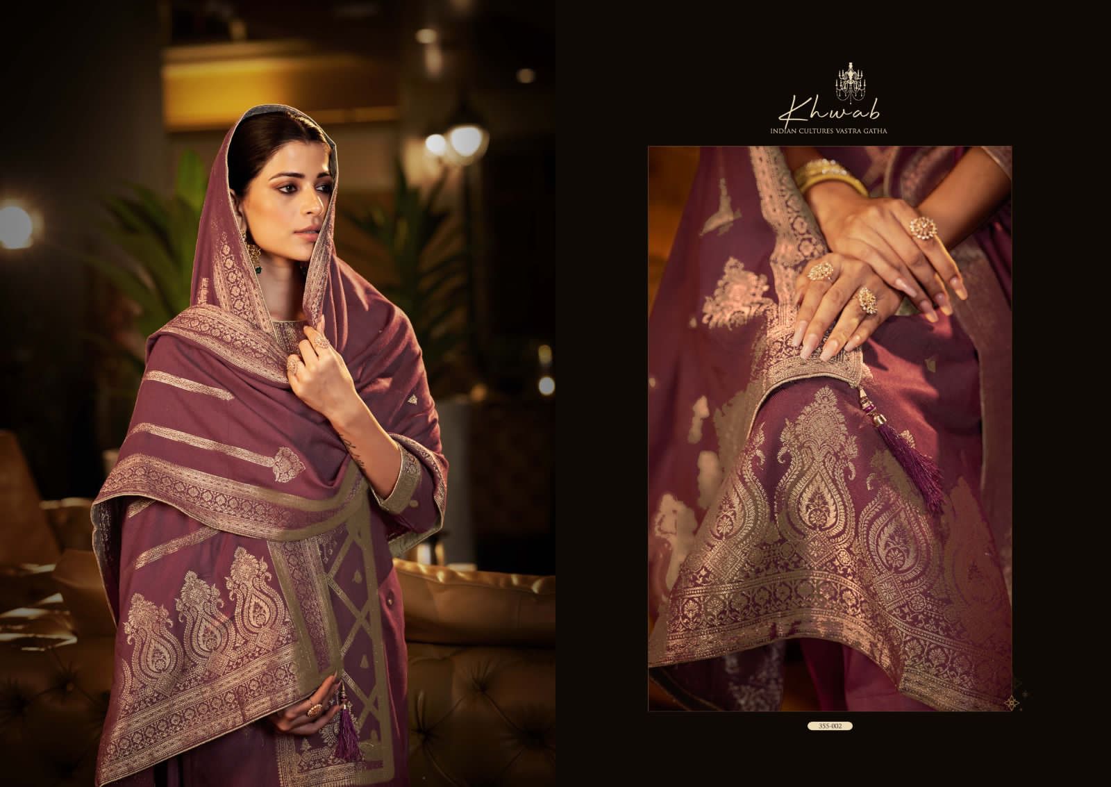 SARGAM PRINTS PRESENT KHWAB PASHMINA WOOL WINTER WEAR DESIGNER SUIT MATERIAL