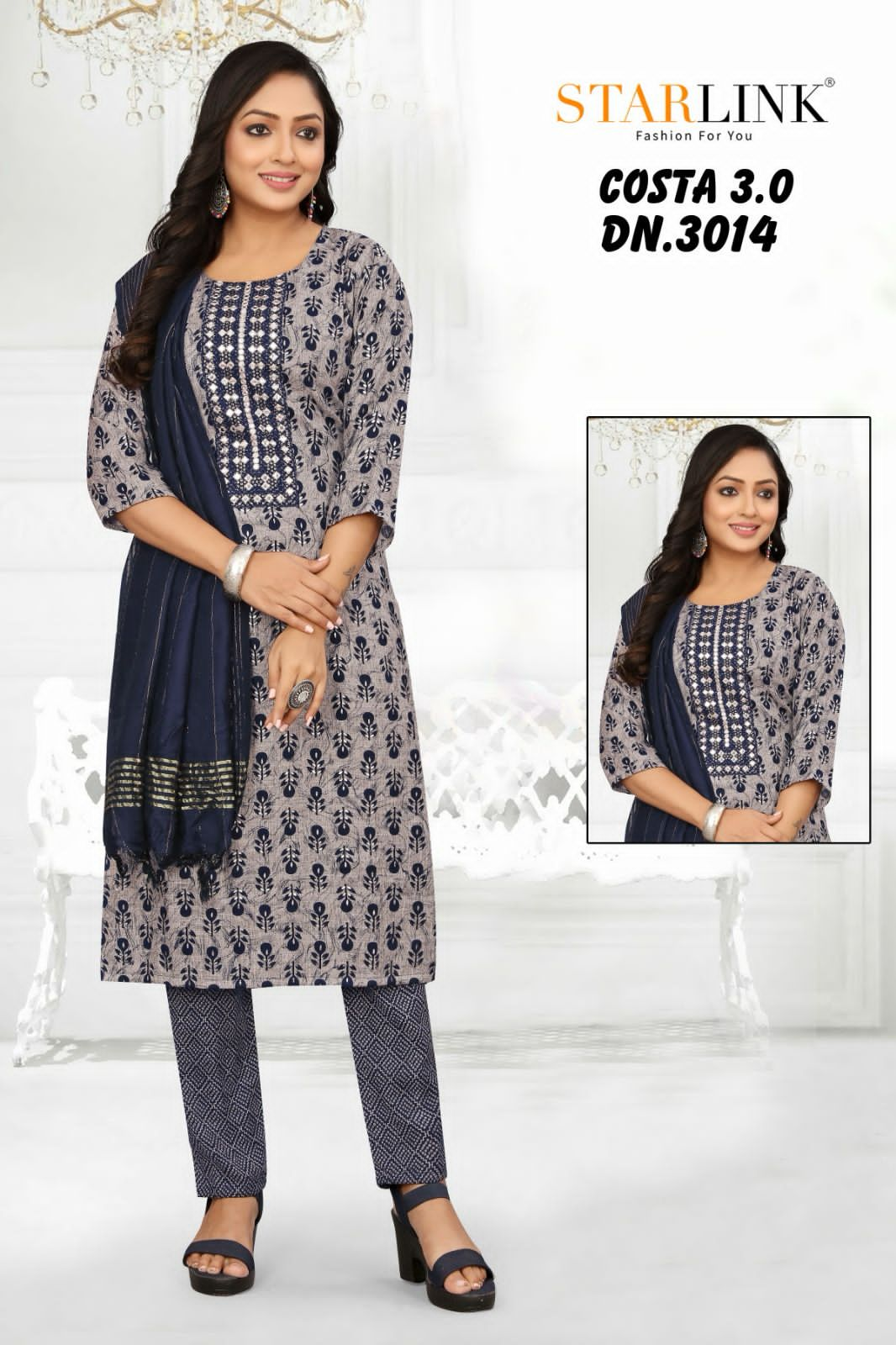 Starlink Costa 3.0 Wholesale Readymade  Kurti With Pant And Dupatta