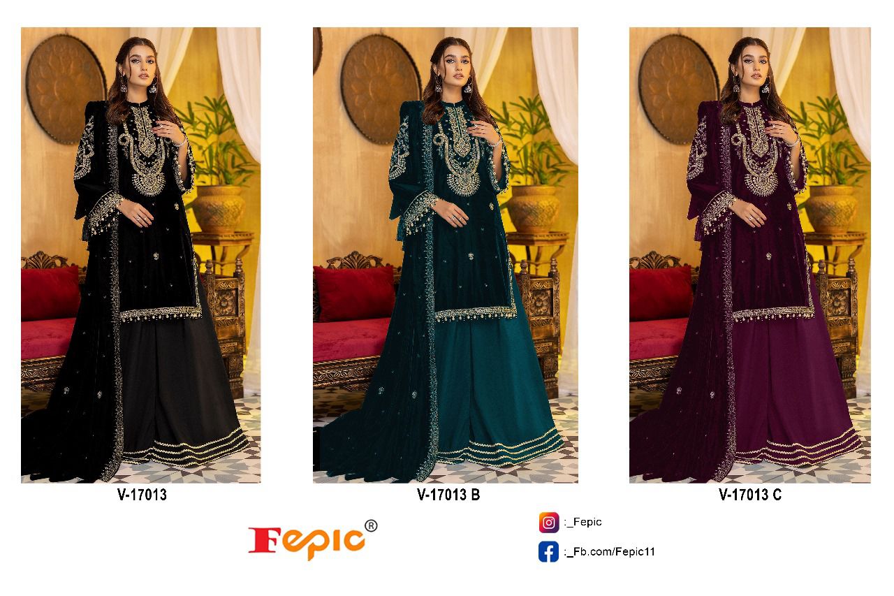 Fepic Rosemeen V-17013 Wholesale Velvet Embroidery Pakistani Suits