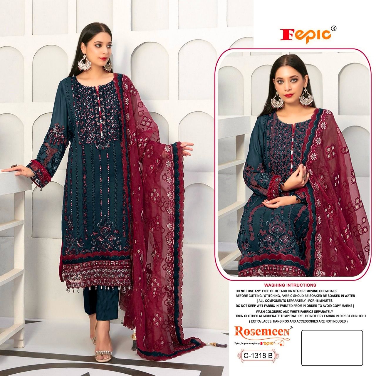 Fepic Rosemeen C-1318 Wholesale Pakistani Concept Pakistani Suits
