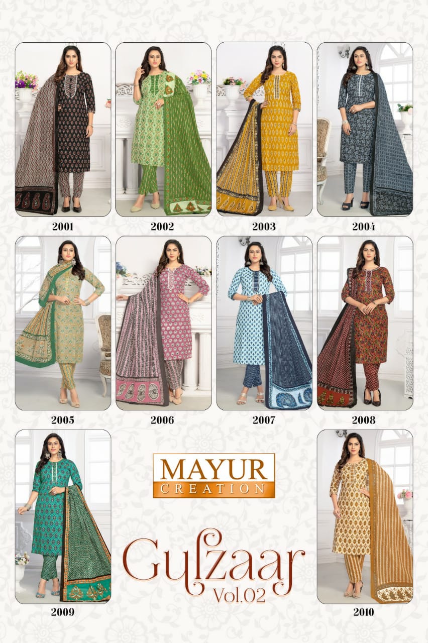 Mayur Gulzaar Vol-2 Wholesale Pure Cotton Printed Dress Material