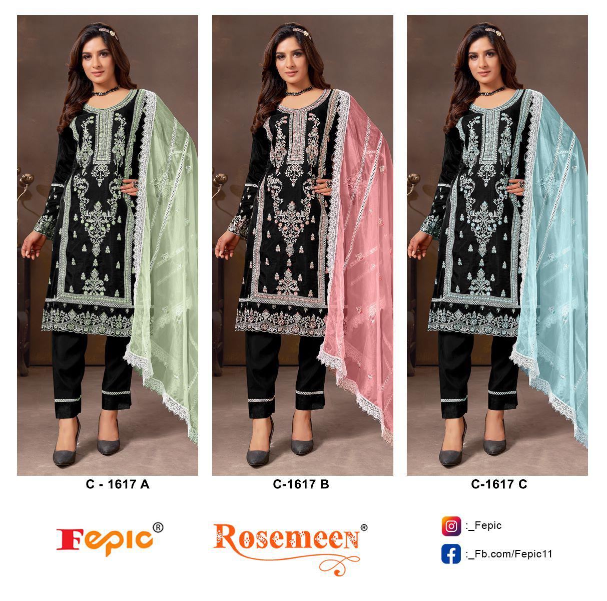 Fepic Rosemeen C-1617 Wholesale Pakistani Concept Pakistani Suits