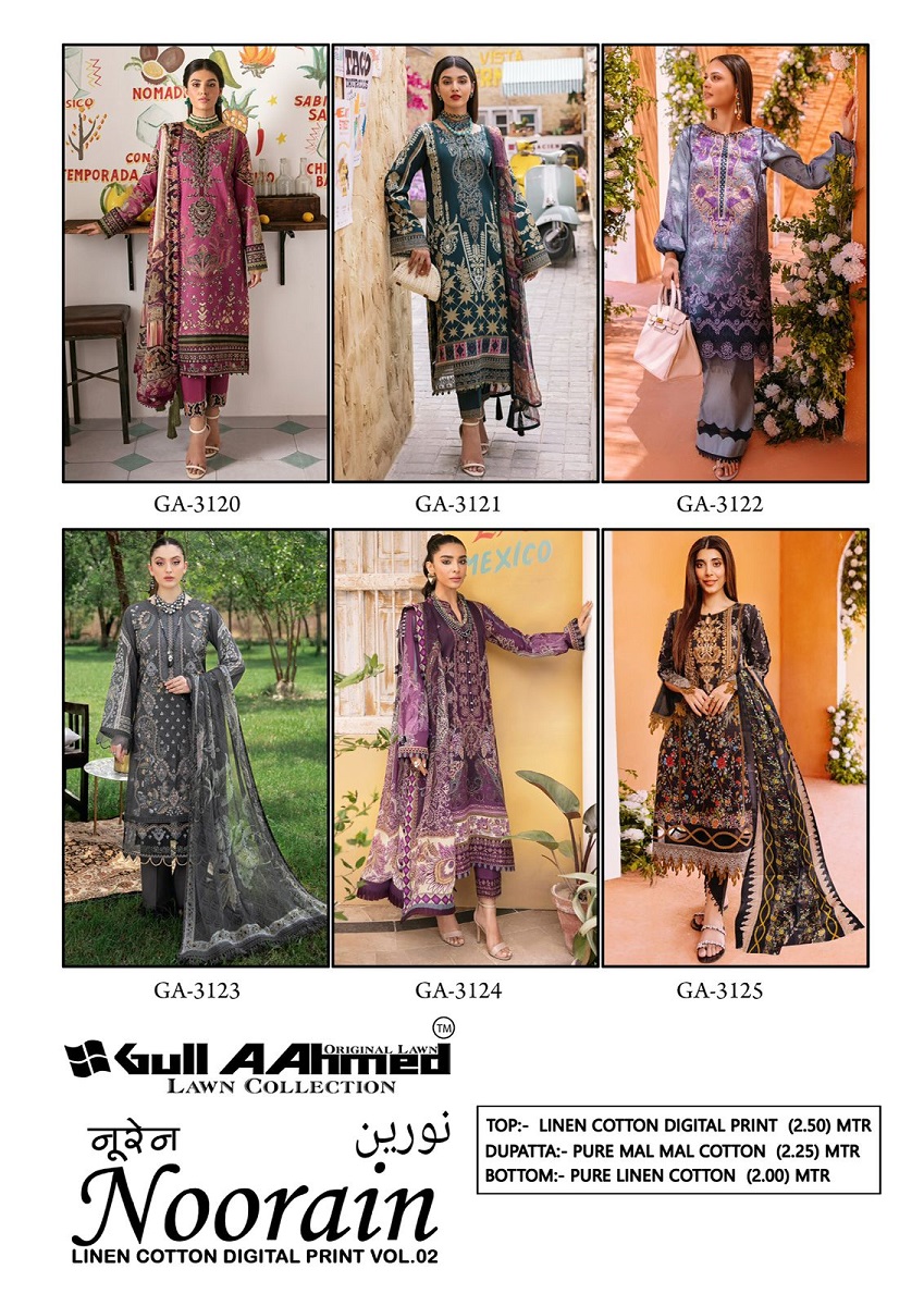 Gull Aahmed Noorain Vol-2 Wholesale Heavy Cotton Printed Pakistani Style Dress Material