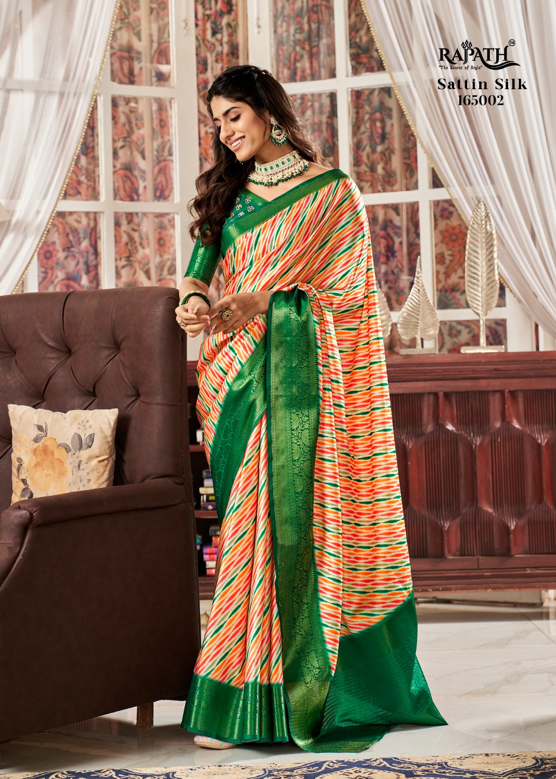 RAJPATH SUNHERI 165001-165008 SERIES FANTASTIC SATIN DIGITAL PRINT SAREES