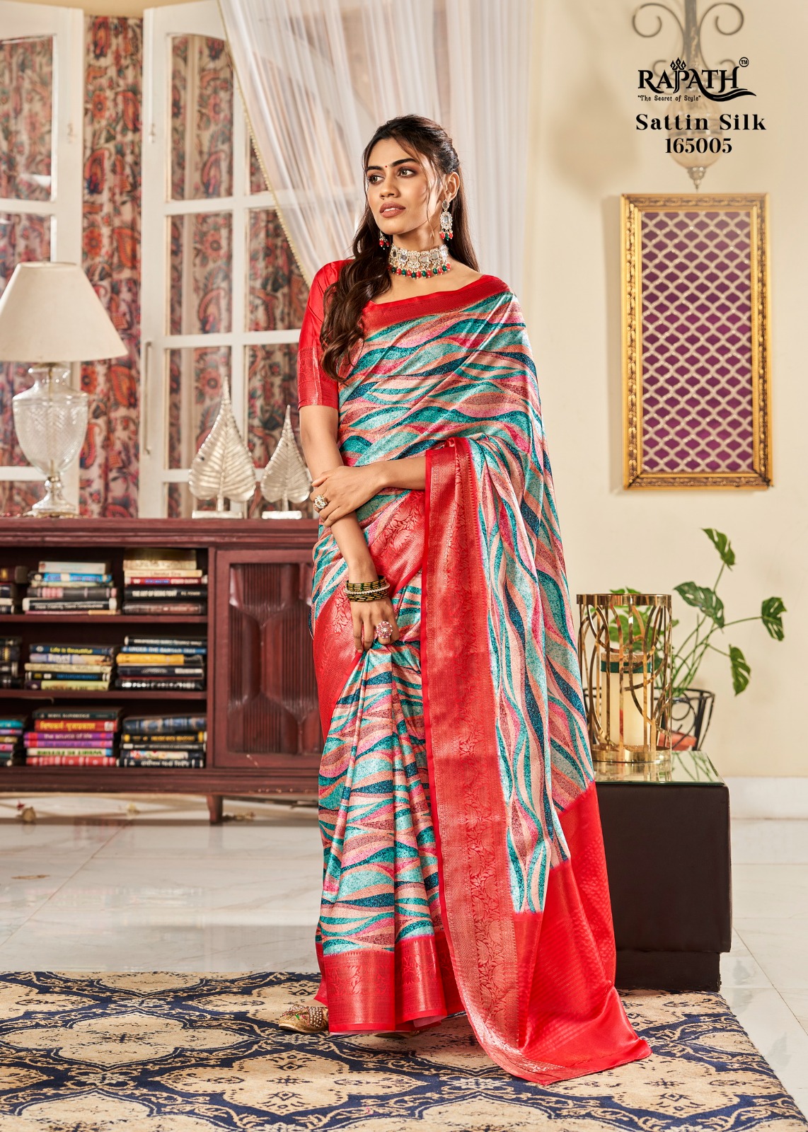 RAJPATH SUNHERI 165001-165008 SERIES FANTASTIC SATIN DIGITAL PRINT SAREES