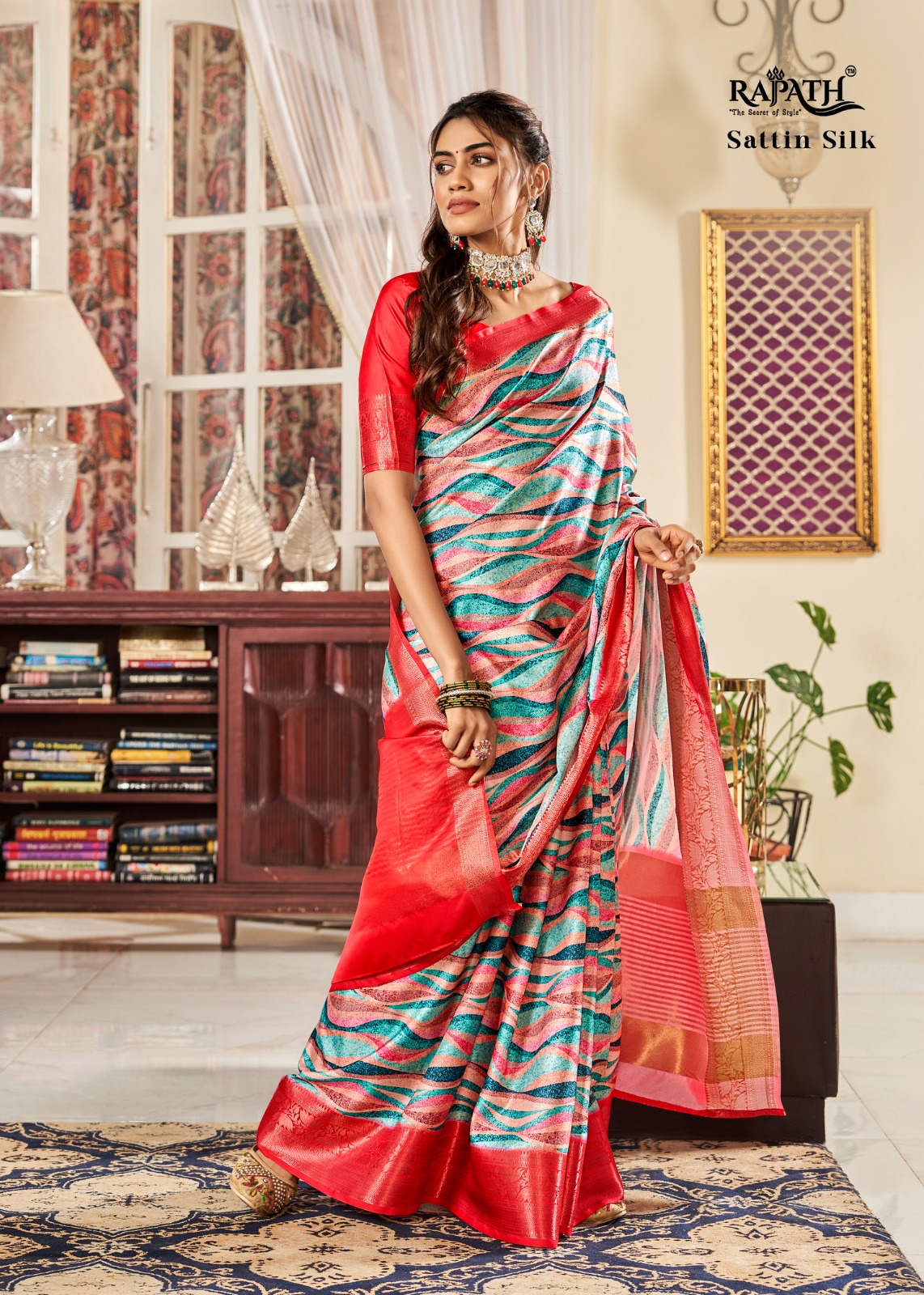 RAJPATH SUNHERI 165001-165008 SERIES FANTASTIC SATIN DIGITAL PRINT SAREES