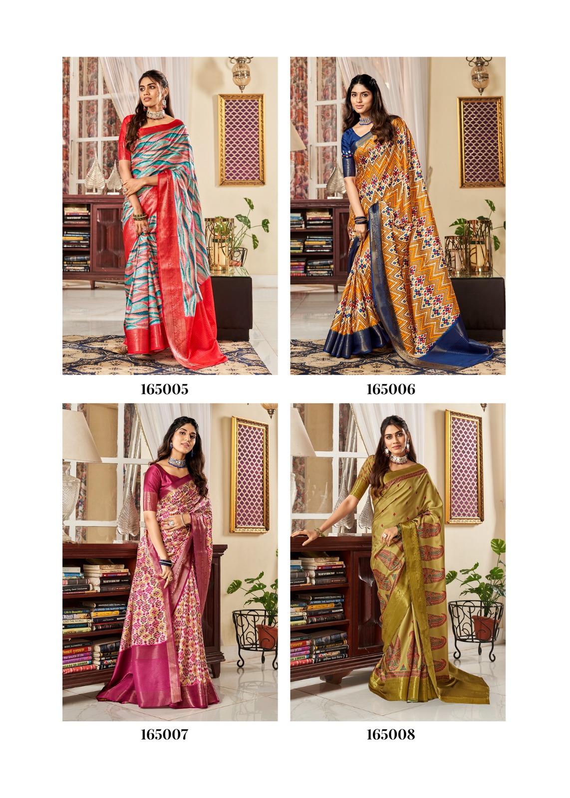 RAJPATH SUNHERI 165001-165008 SERIES FANTASTIC SATIN DIGITAL PRINT SAREES