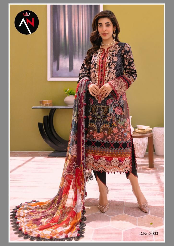 Asifa Nabeel Vol-3 Wholesale Luxury Cotton Karachi Style Dress Material