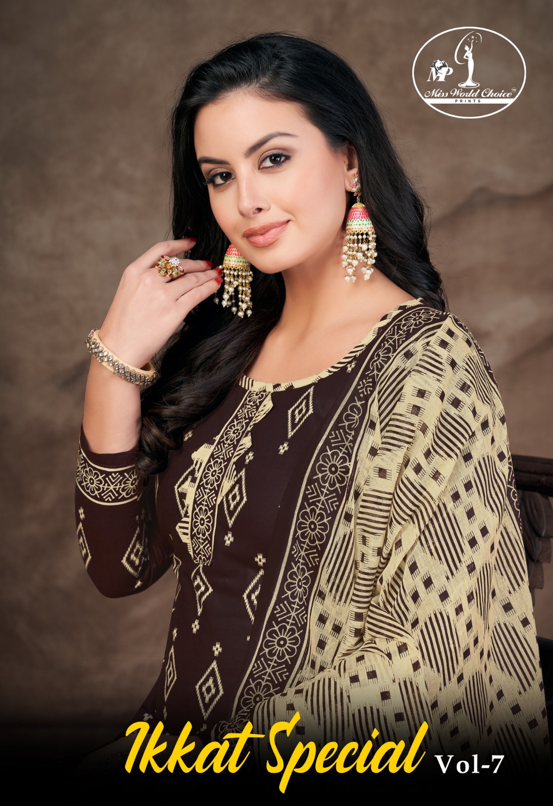 Miss World Ikkat Special Vol-7 Wholesale 160 Gram Poplin Cotton Dress Material