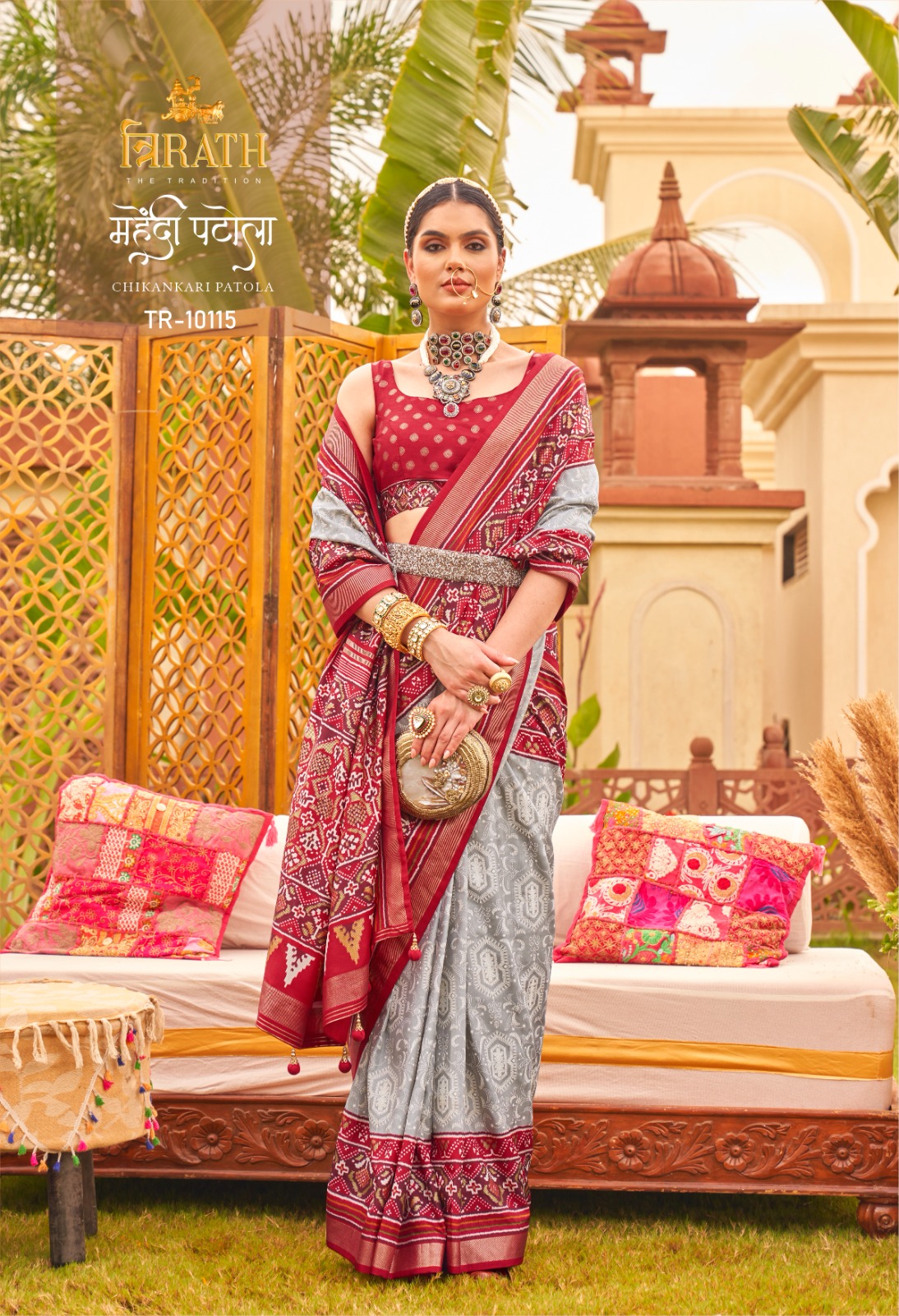 TRIRATH PRESENT MEHENDI PATOLA 10104-10115 SERIES WEDDING WEAR PATOLA SAREES