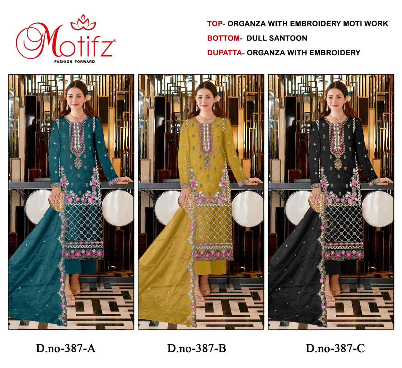 Motifz D.no 387 Wholesale Pakistani Concept Pakistani Suits