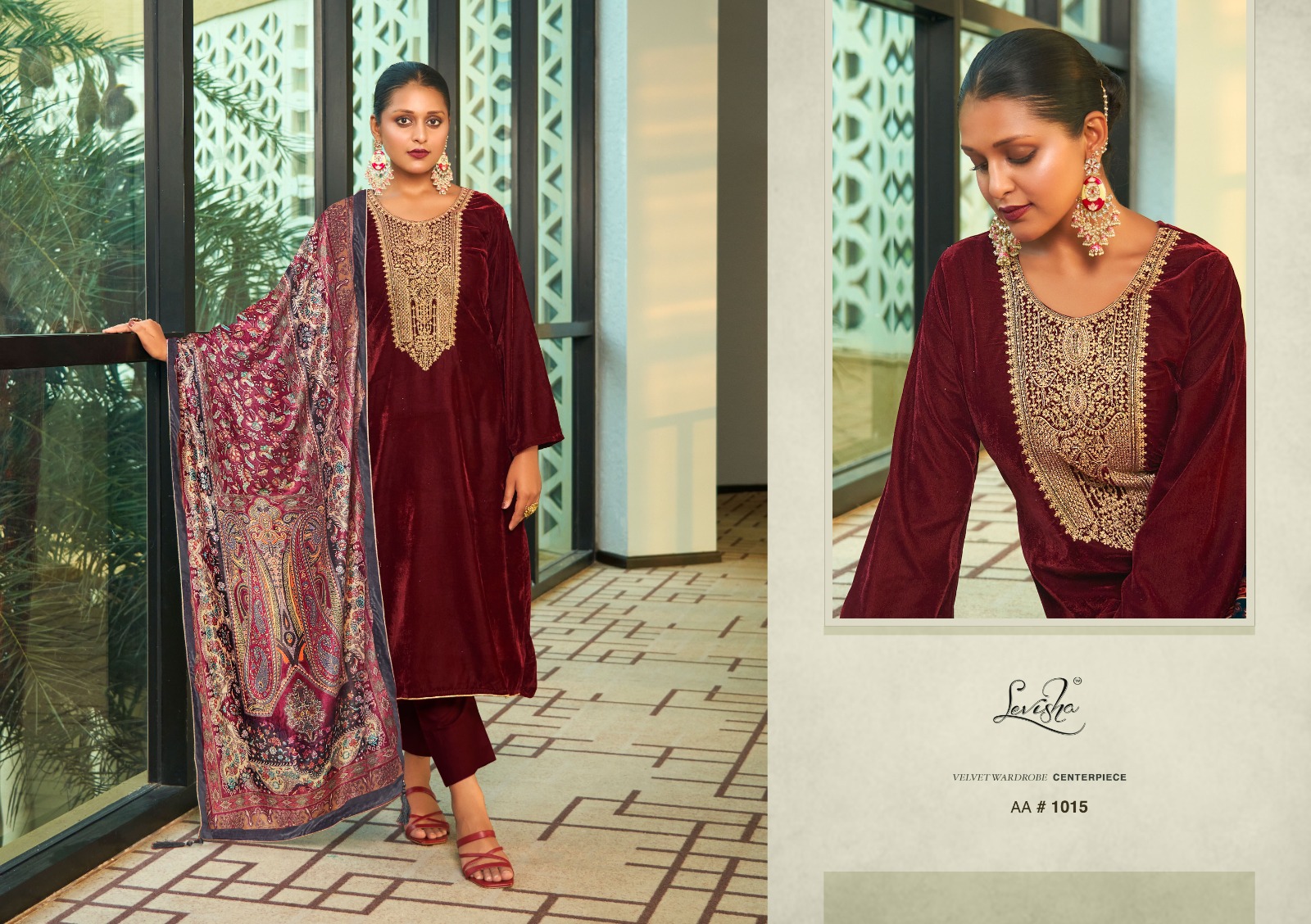 Levisha Aarohi Wholesale Designer Velvet With Coading Work Winter Salwar Suits