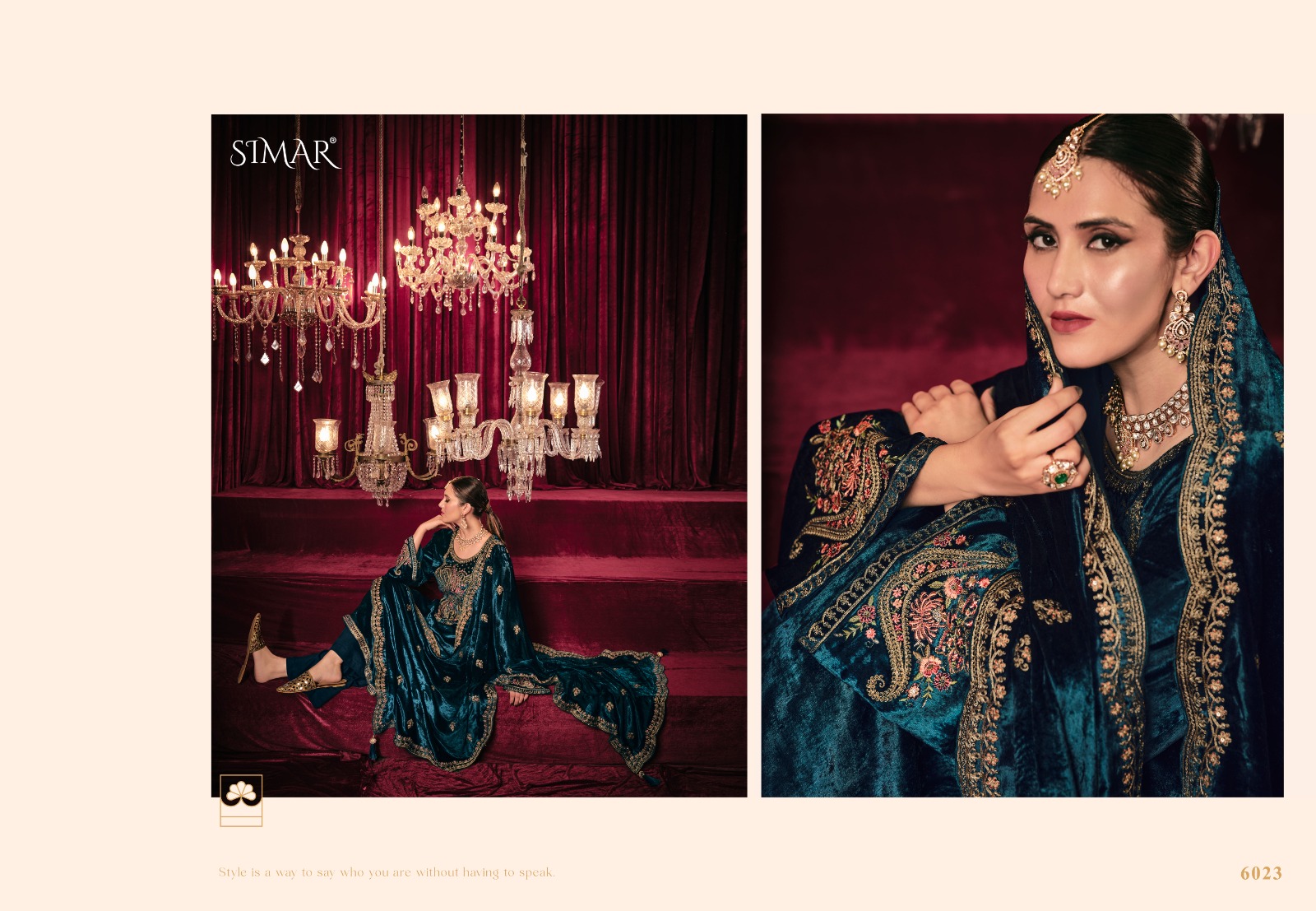 Glossy Simar Mausam E Bahaar Wholesale Pure Viscose Velvet Embroidery Work Winter Salwar Suits
