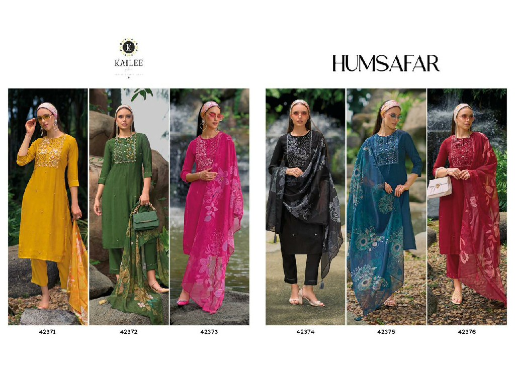 Kailee Humsafar Wholesale Ready Made Viscose Silk 3 Piece Salwar Suits
