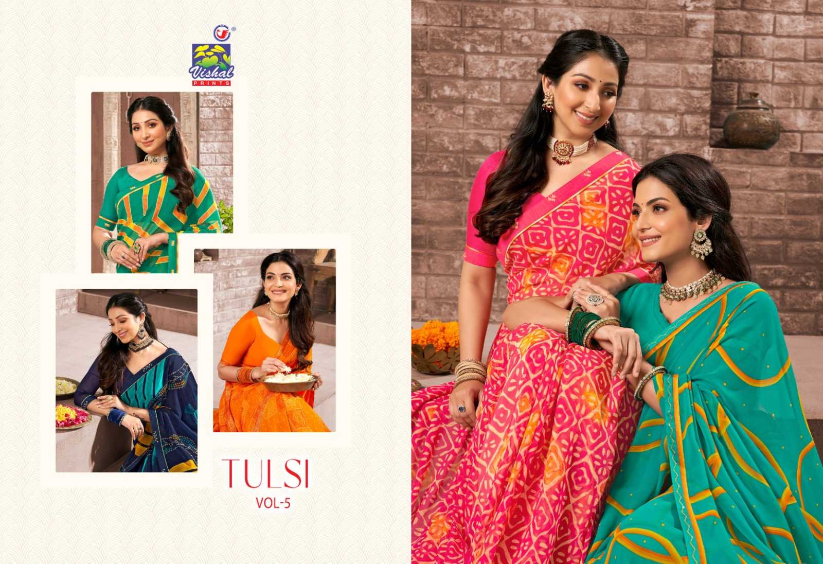 TULSI VOL 5 BY VISHAL PRINTS CASUAL WEAR FANCY SAREE WHOLESALER