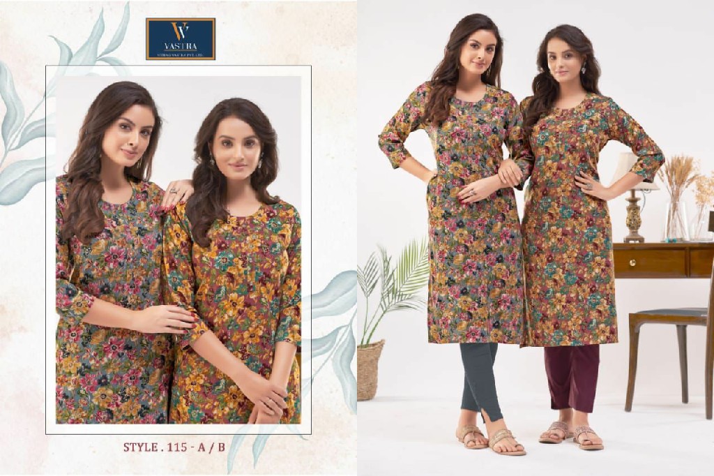 Vitrag Vastra Leela Vol-10 Wholesale Reyon Gold Printed Kurtis