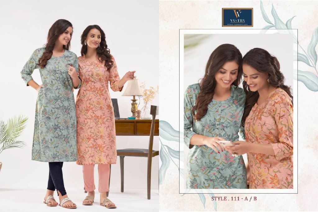 Vitrag Vastra Leela Vol-10 Wholesale Reyon Gold Printed Kurtis