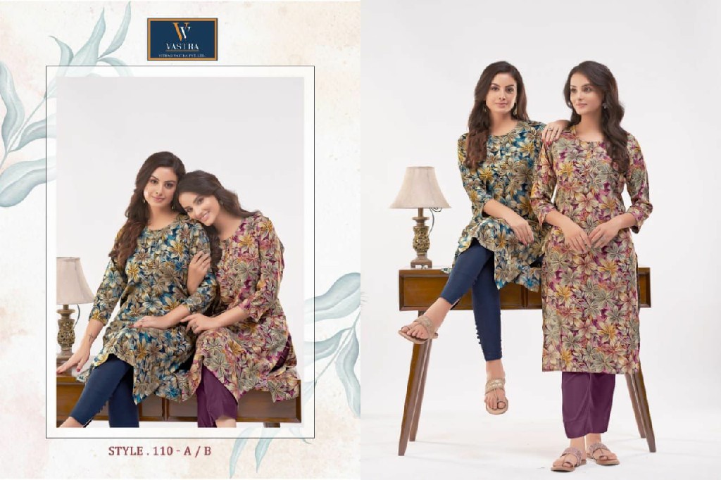 Vitrag Vastra Leela Vol-10 Wholesale Reyon Gold Printed Kurtis