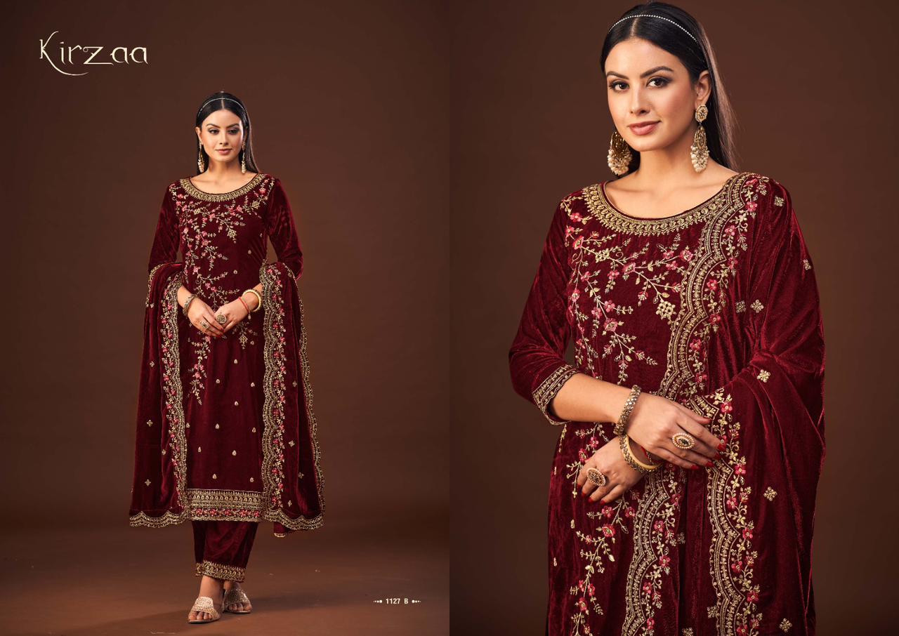 Sargam Kirzaa Wholesale 9000 Velvet With Embroidery And Sequence Work Winter Suits