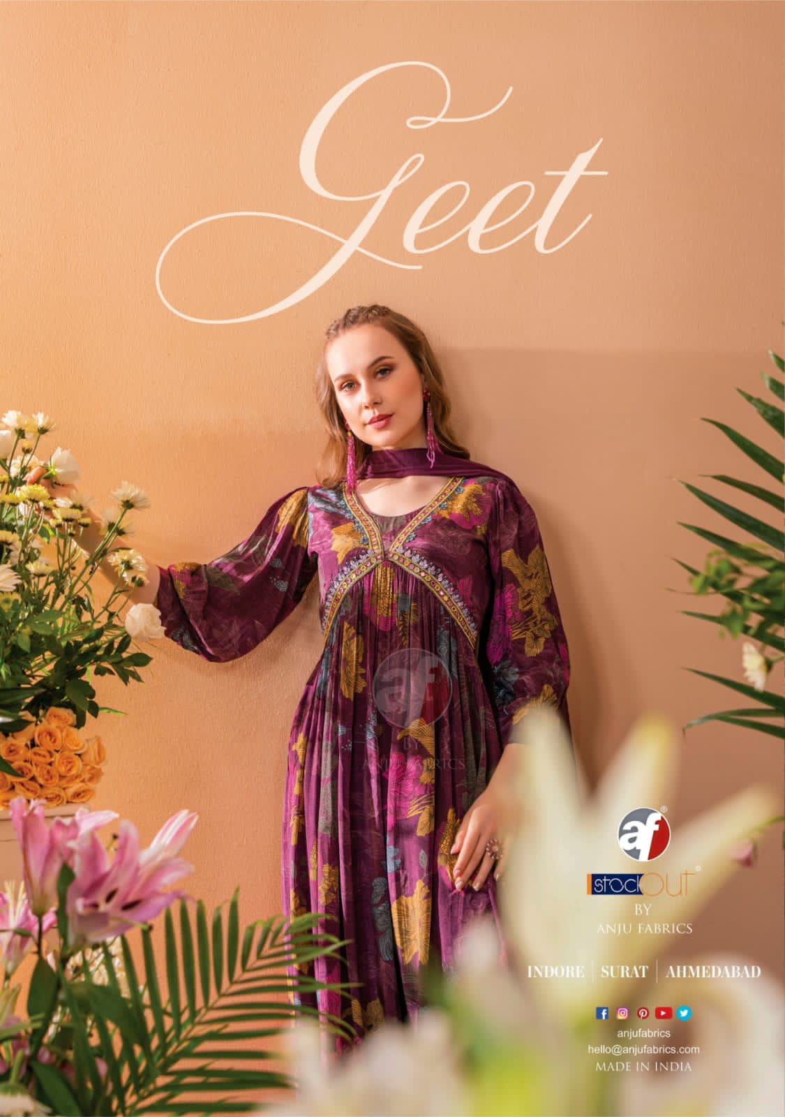 Anju Geet Wholesale Classy Alia Kurti With Afghani And Dupatta