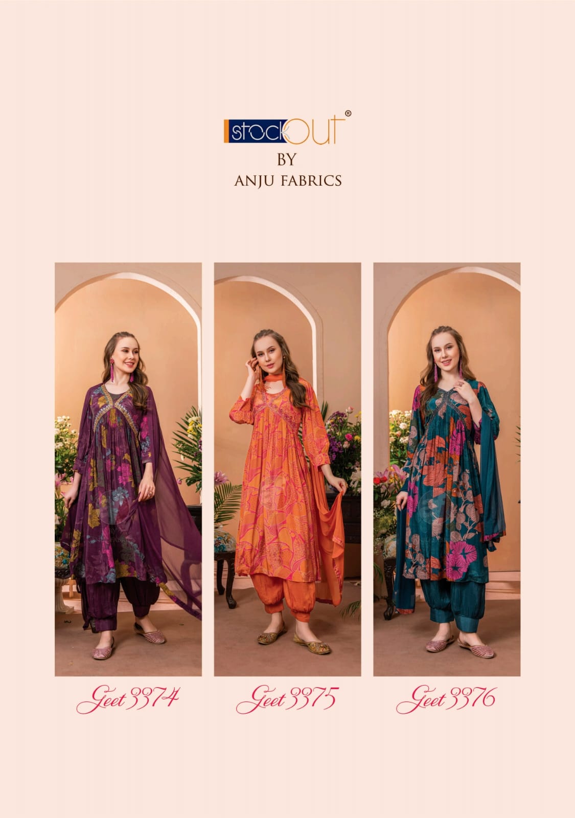 Anju Geet Wholesale Classy Alia Kurti With Afghani And Dupatta