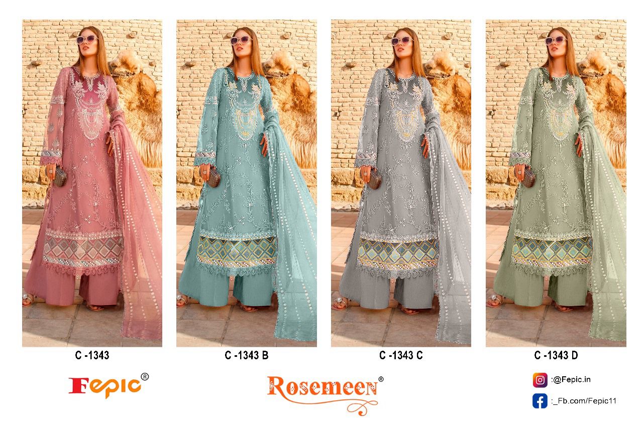 Fepic Rosemeen C-1343 Wholesale Pakistani Concept Pakistani Suits