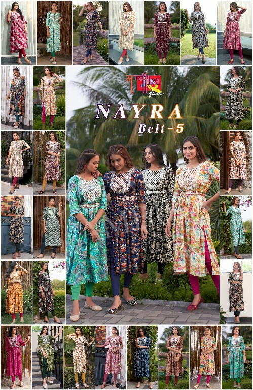 Ambika Nayra Belt Vol-5 Wholesale Nayra Cut Kurtis Combo