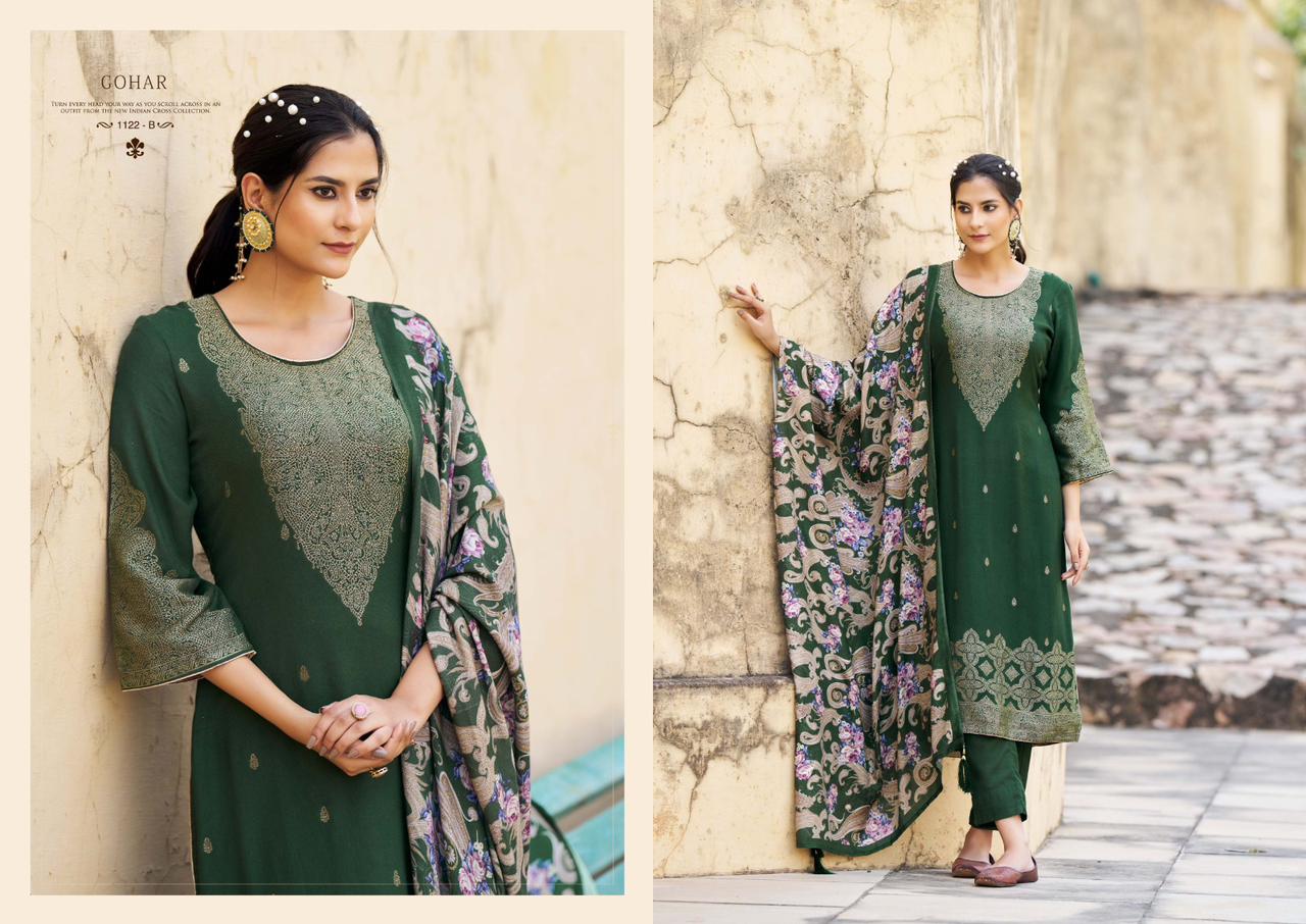 Sargam Gohar Wholesale Pure Woolen Pashmina Winter Dress Material