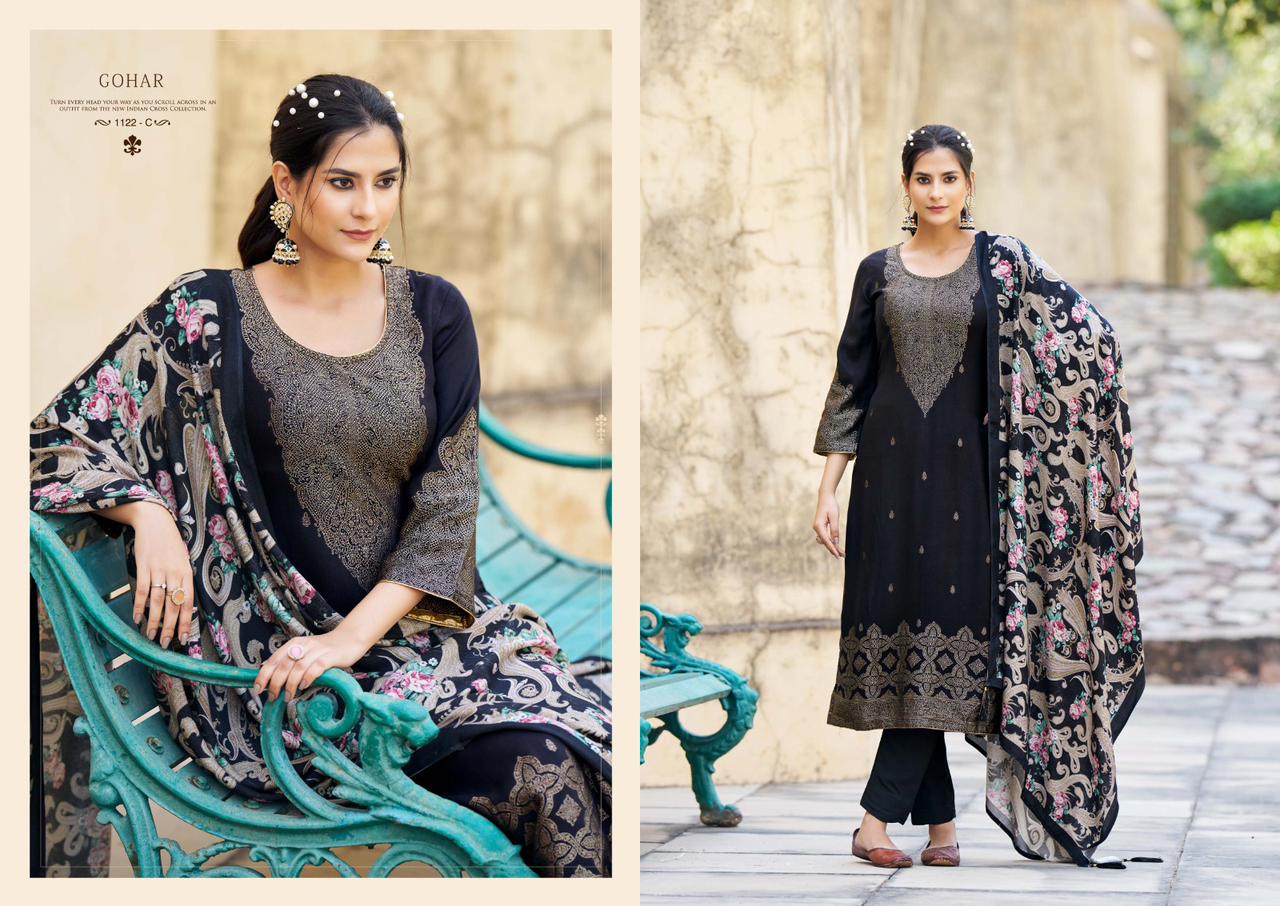 Sargam Gohar Wholesale Pure Woolen Pashmina Winter Dress Material