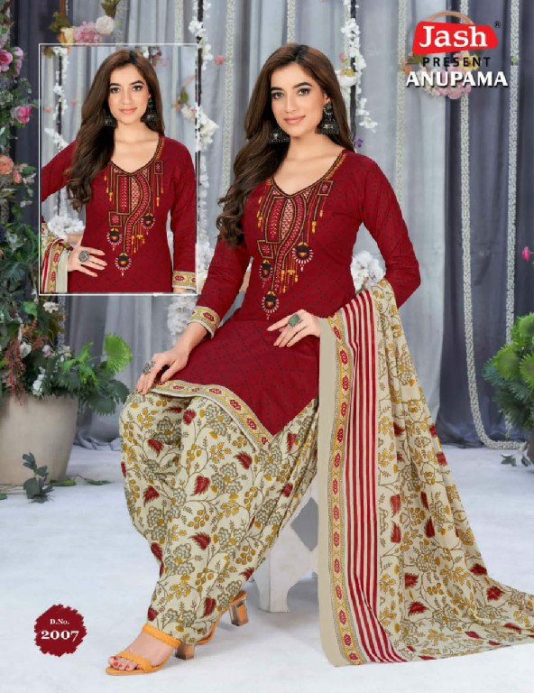 Jash Anupama Vol-2 Wholesale Neck Embroidery Cotton Dress Material