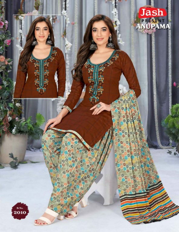 Jash Anupama Vol-2 Wholesale Neck Embroidery Cotton Dress Material