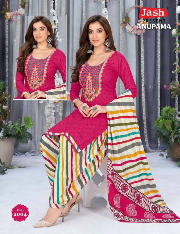 Jash Anupama Vol-2 Wholesale Neck Embroidery Cotton Dress Material