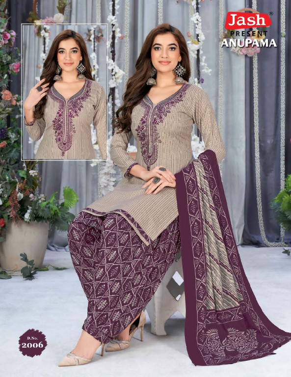 Jash Anupama Vol-2 Wholesale Neck Embroidery Cotton Dress Material