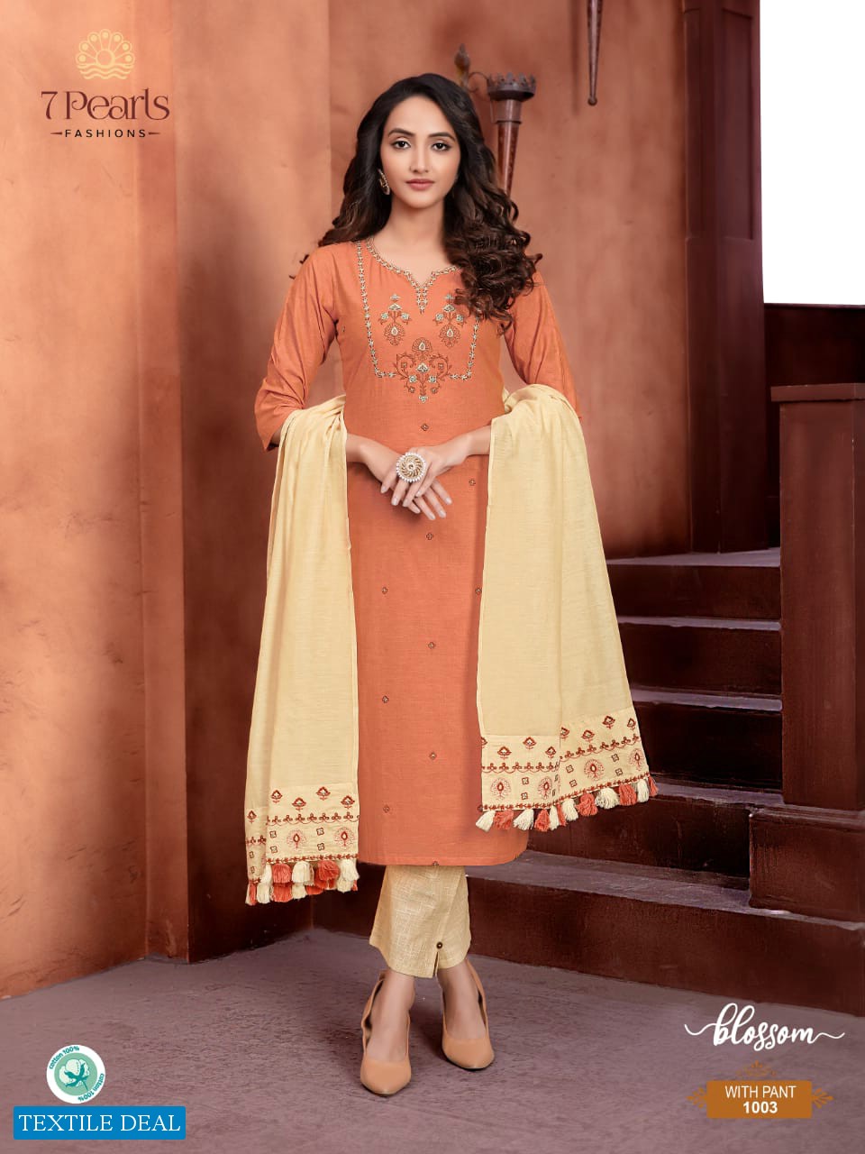 7 Pearl Blossom Wholesale Pure Cotton Ready Made Dress