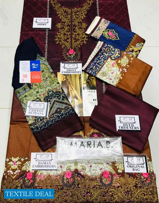 A One Maria B Silk Exclusive Premium Lawn 2019 Wholesale Master Replica product