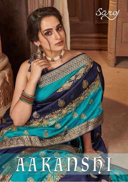 AAKANSHI BY SAROJ VICHITRA SILK EMBROIDERY SAREES