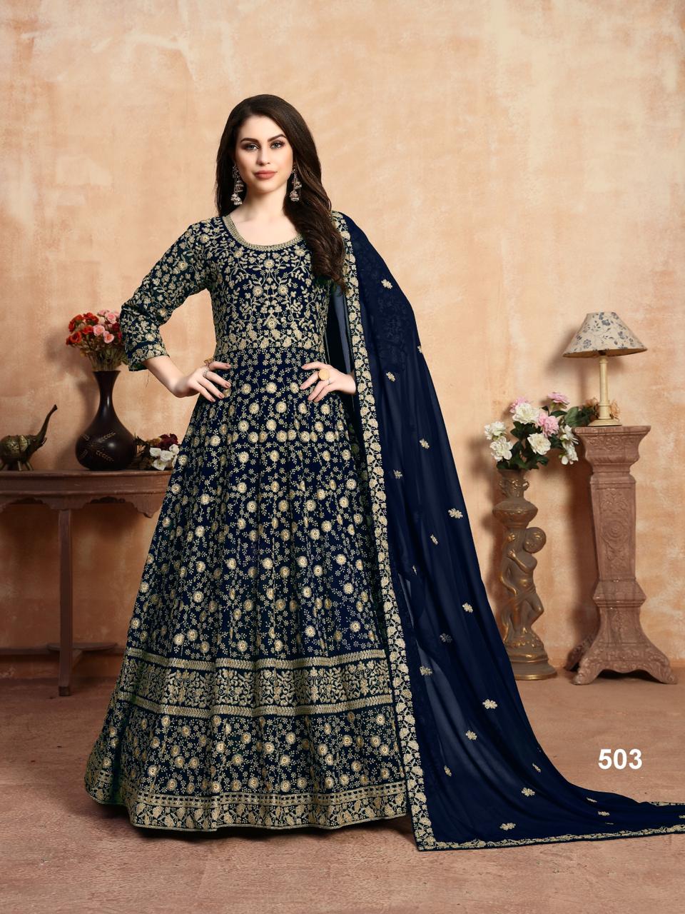 AANAYA VOL 105 BY TWISHA GEORGETTE ANARKALI WEDDING SUITS COLLECTION