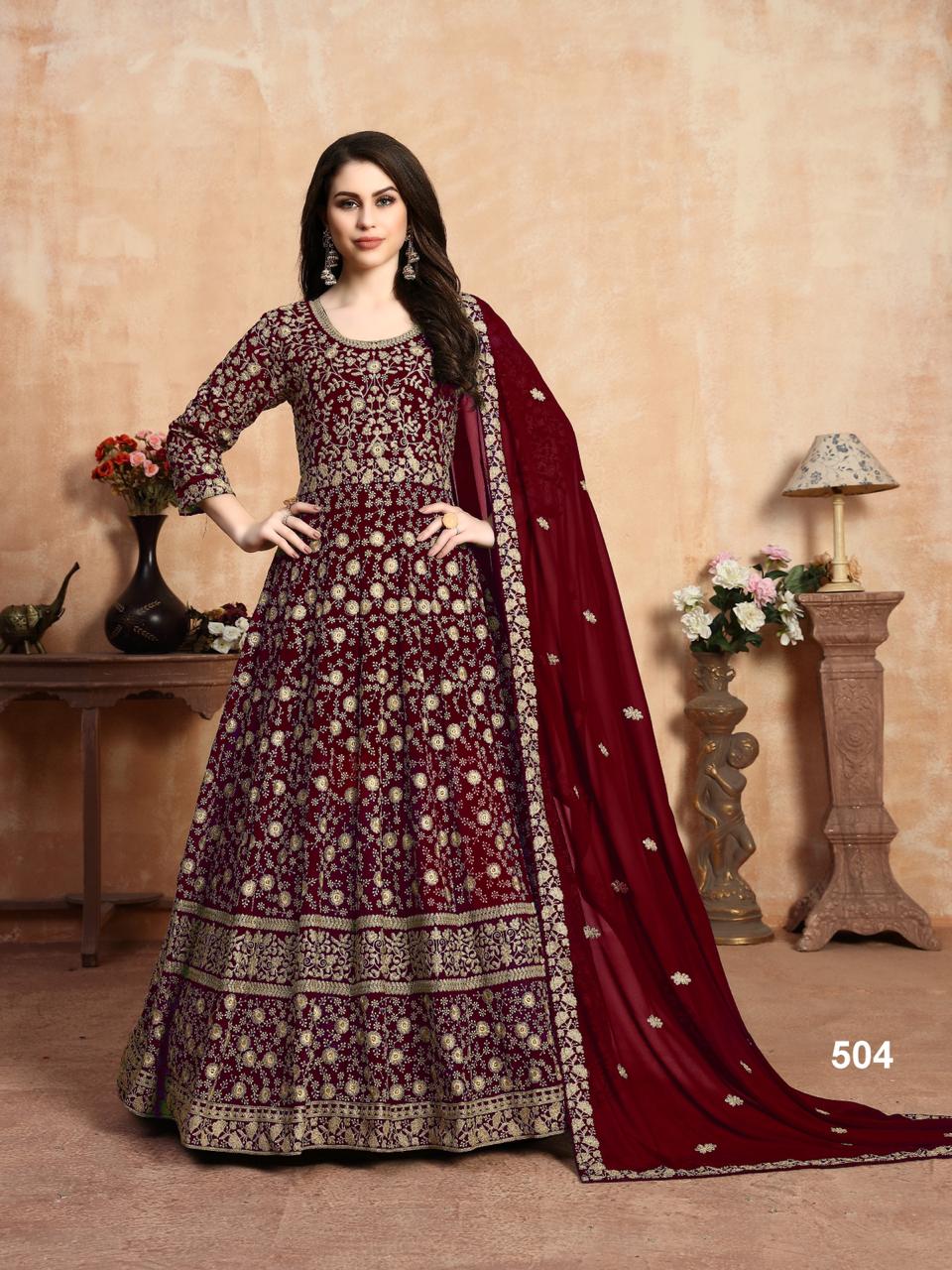 AANAYA VOL 105 BY TWISHA GEORGETTE ANARKALI WEDDING SUITS COLLECTION