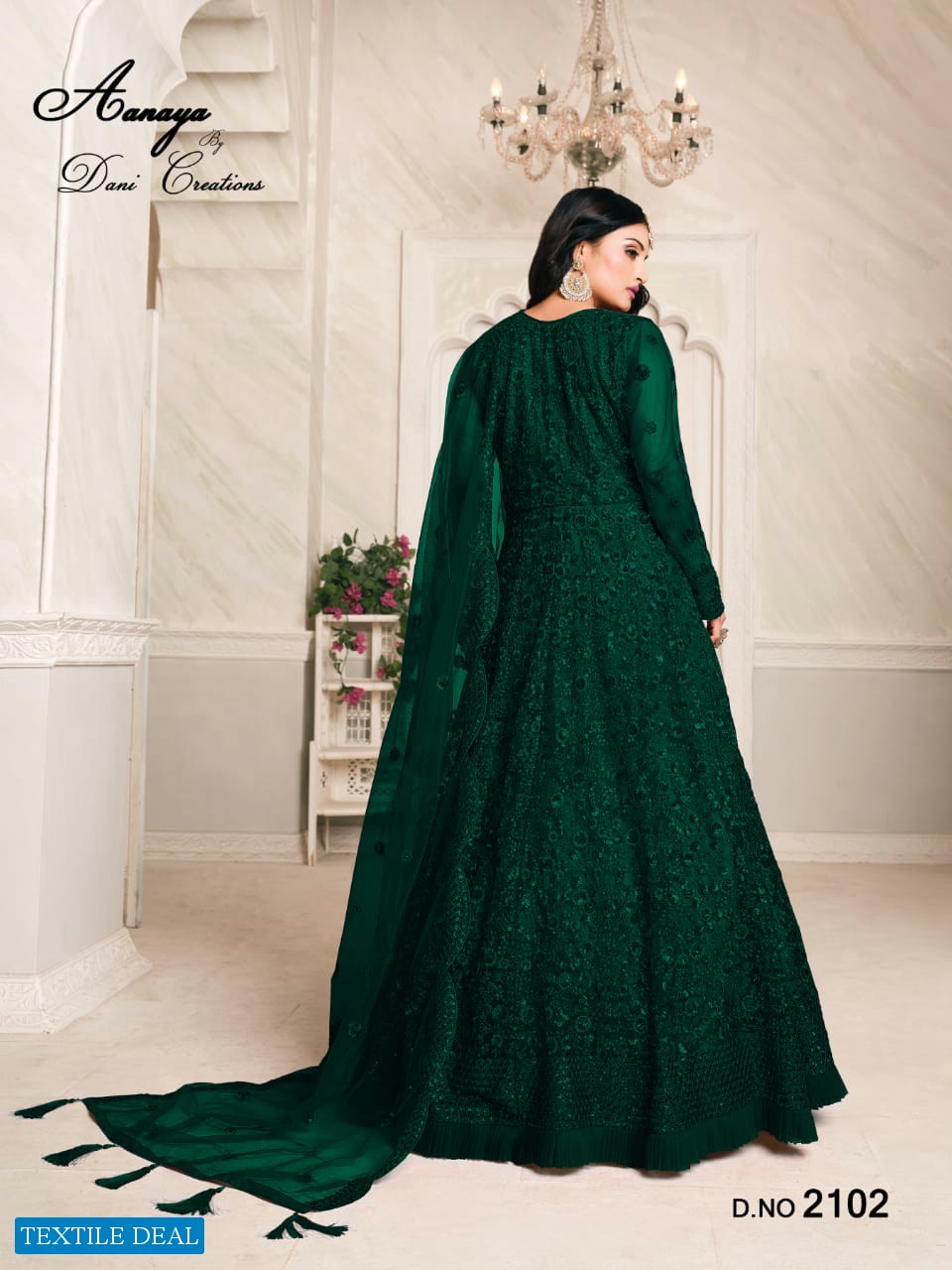 AANAYA VOL 121 BY DANI FASHION NET EMBROIDERY LONG ANARKALI SUITS